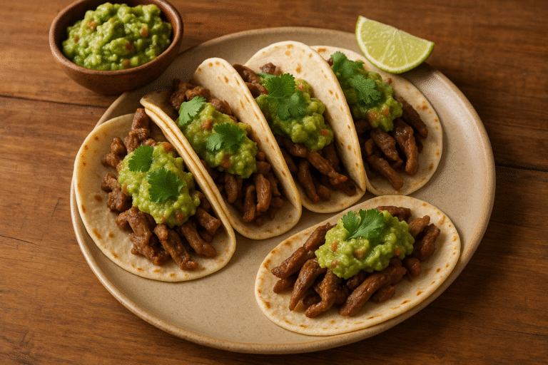 Receta innovadora tacos de cordero Serranía de Cuenca con guacamole
