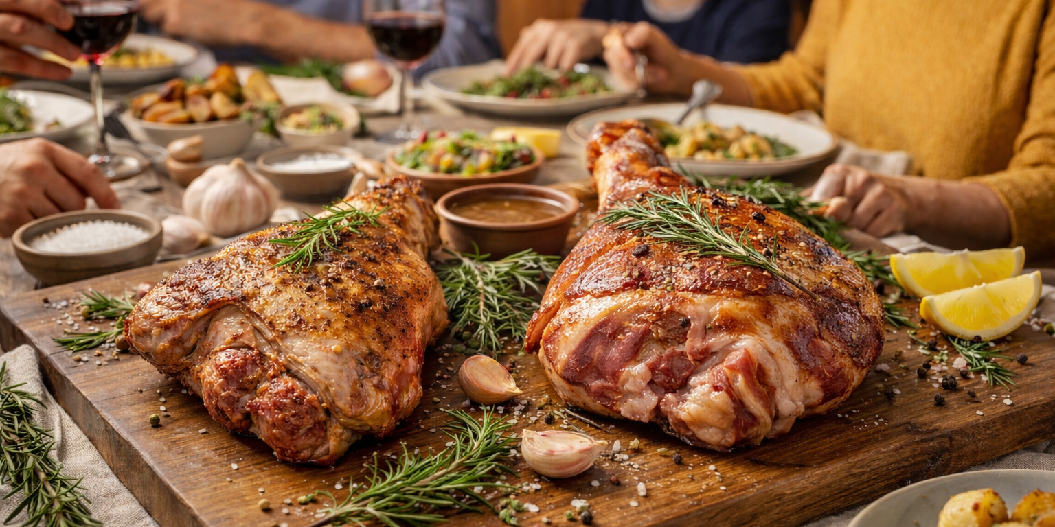 Reunión familiar con cordero asado Comparativa de cortes: paletilla vs pierna de cordero Serranía de Cuenca – cuál elegir según tu receta